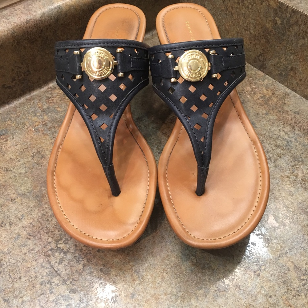 Navy sandals